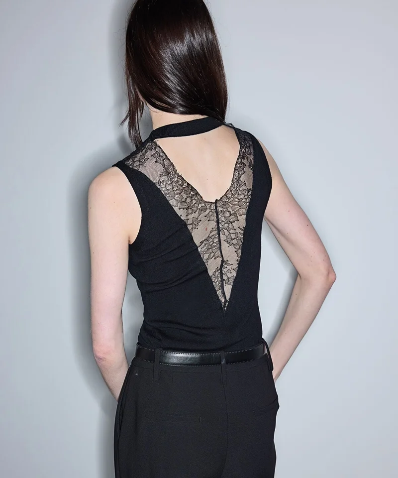 Ipekyol Lace Trim Knit Top
