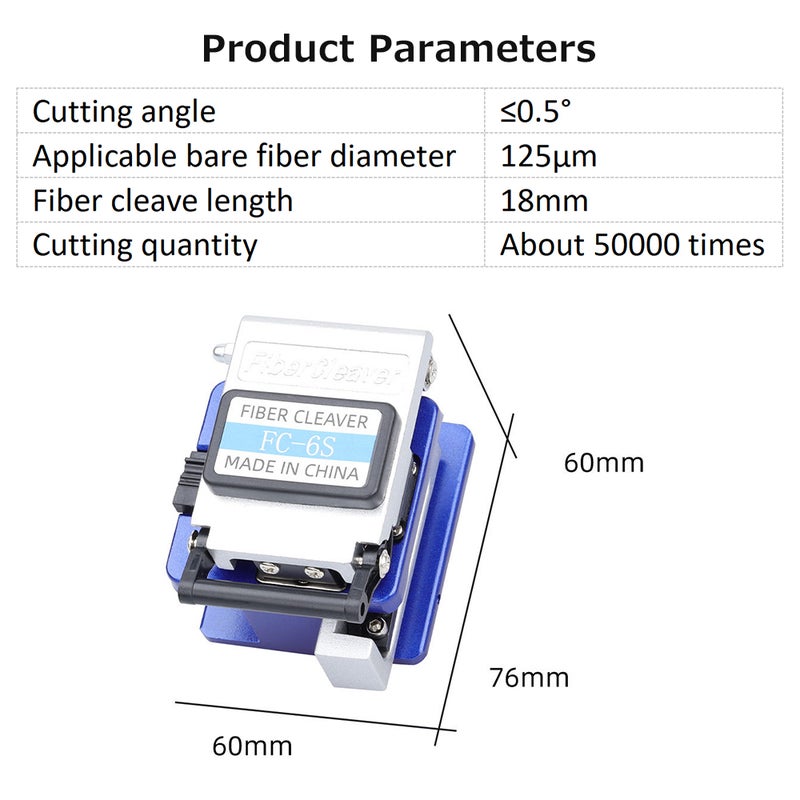 FC-6S Optical Fiber Cleaver Cable Cutting Tool High Precision Optical Fiber Cleaver Stable Angle Stainless Steel Slides - Image 4