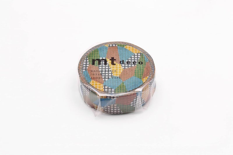 MT mt Washi Masking Tape Borders, 15 mm x 7 mtrs Shade - Separate Check Dull Tone, (Pack of 1)  - Image 2