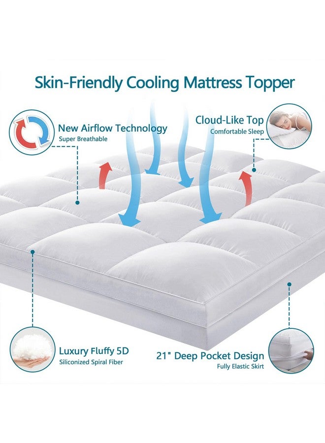 CHOKIT CHOKIT Twin XL Mattress Topper, College Dorm Extra Thick Pillow Top Mattress Pad for Back Pain Relief, Cooling Bed Topper Mattress Cover with 8-21 Inch Deep Pocket  - Image 2