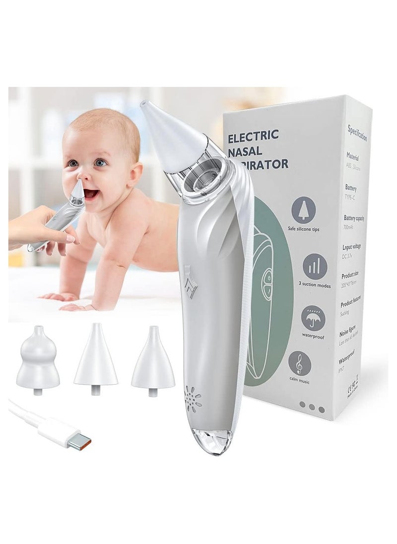 KASTWAVE م aspirator أنفي كهربائي للأطفال، شفط قابل للتعديل 3 مستويات مع وظيفة موسيقى وضوء ليلي مهدئ، منظف أنف عميق للأطفال، مناسب للرضع والأطفال الصغار  - Image 1