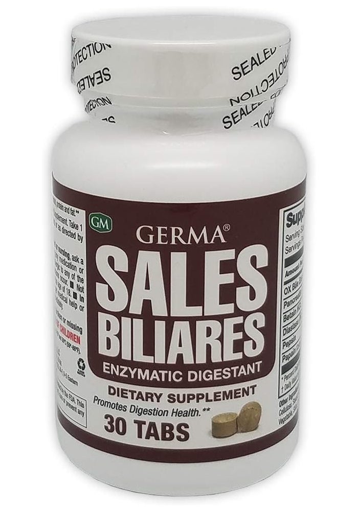 Germa Bile Salts Natural Dietary Supplement for Liver Support - 30 Tablets - Image 1