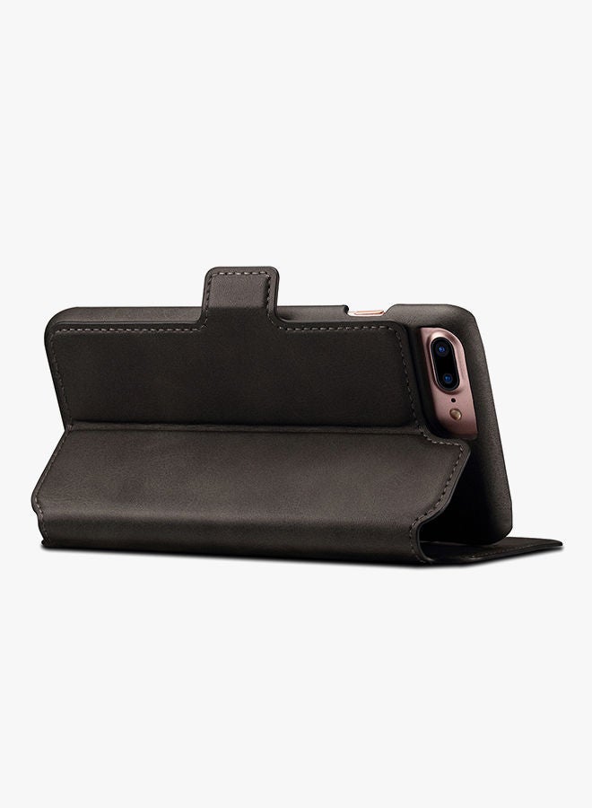 NIBEMINENT Detachable Flip Leather Case Cover For Apple iPhone 7 Plus/8 Plus Black - Image 2