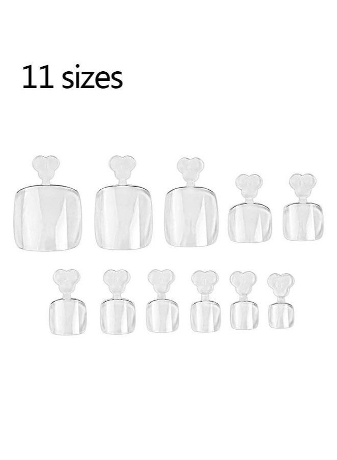 Lemon 550 Pieces False Toenails Tip with Box Ultrathin Transparent Toenail 11 Sizes for Nail Salon and Foot Decoration - Image 3