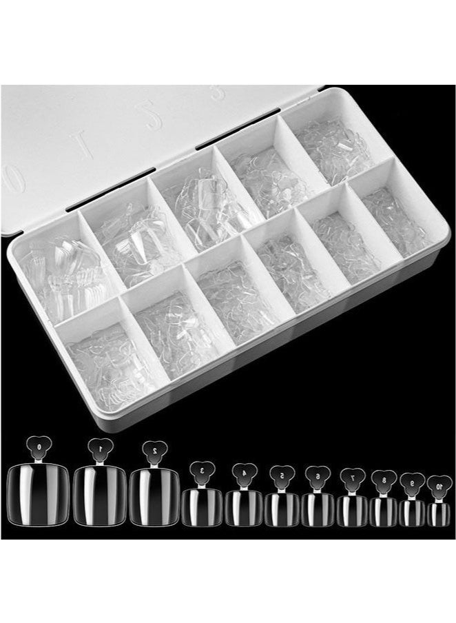Lemon 550 Pieces False Toenails Tip with Box Ultrathin Transparent Toenail 11 Sizes for Nail Salon and Foot Decoration - Image 4