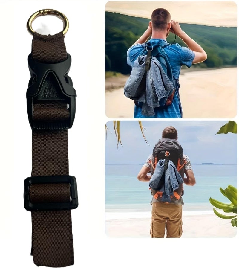 iCONY Add a Bag Belt, Luggage Strap, Jacket Gripper, Baggage Suitcase Straps Belts Black Outdoor Sports | Camping & Hiking | Hiking Backpacks 1 Pack (Brown, 1INCH) - Image 4