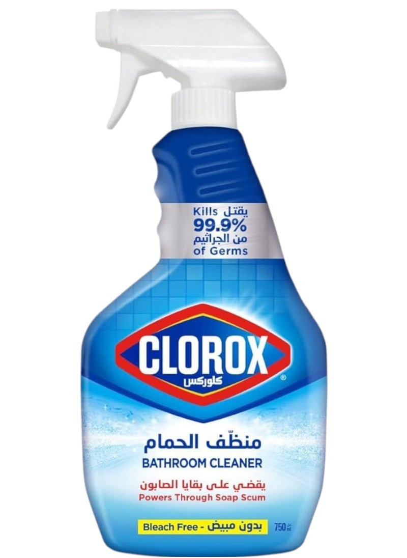 Clorox Bathroom Cleaner Spray, Bleach Free, Powers Through Soap Scum, 750ml  - Image 1