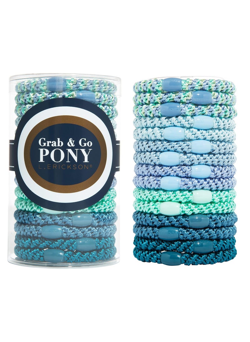 L. Erickson - L. Erickson Grab & Go Pony Tube - Corsica- 15 Pack Ponytail Holder Hair Ties - Image 1