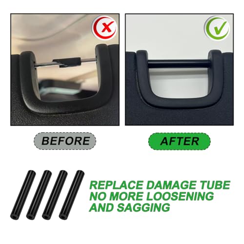 ROMASO Sun Visor Repair Kit for Jeep Wrangler JK JKU 2007-2017 Repair Tubes for Left & Right Side Sunvisor,4Pcs(Black) - Image 3