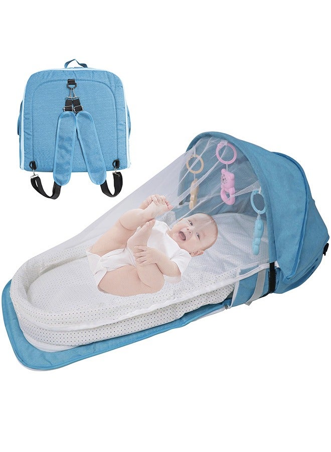 RATSAW Baby Bed Portable Baby Bed Foldable Infant Crib With Cartoon Toys Detachable Cotton Cover Suitable for Travel and Home Use Easy to Carry - Image 1