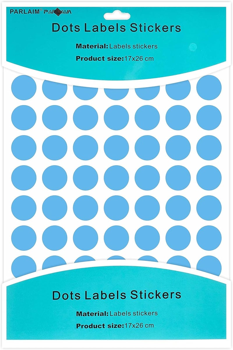 PARLAIM 1050 PCS 3/4 Inch Light Blue Dot Stickers, 15 Sheets, 0.75" Round Color Coding Circle Sticker Labels - Image 2