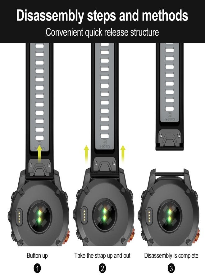MYSNBKN 22 mm Quick Fit Bracelet for Fenix 8 47 mm/Fenix 7 Pro/Fenix 7/Fenix 6 Pro/Fenix 6/Fenix 5/Fenix E/EPIX 2, Soft Silicone Replacement Strap for Forerunner 935/945/955/745/Approach S60/S62 - Image 2