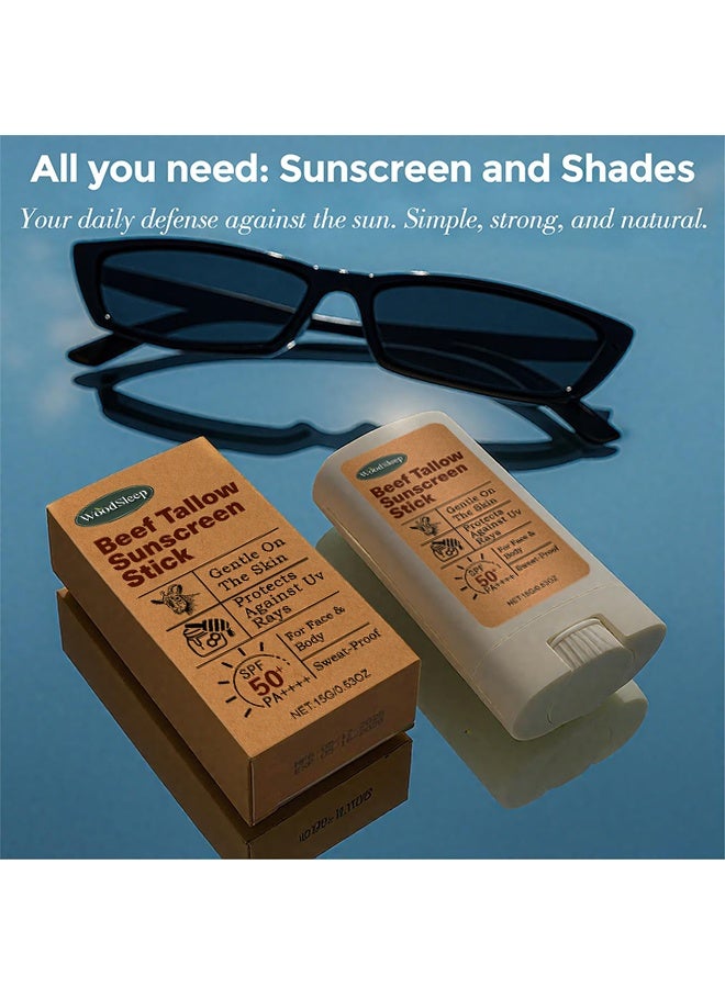 WoodSleep Beef Tallow Sunscreen Stick ,SPF 50 – Tallow-Based Mineral Sunscreen for Face & Body, Water-Resistant Natural Sunblock 15G - Image 5