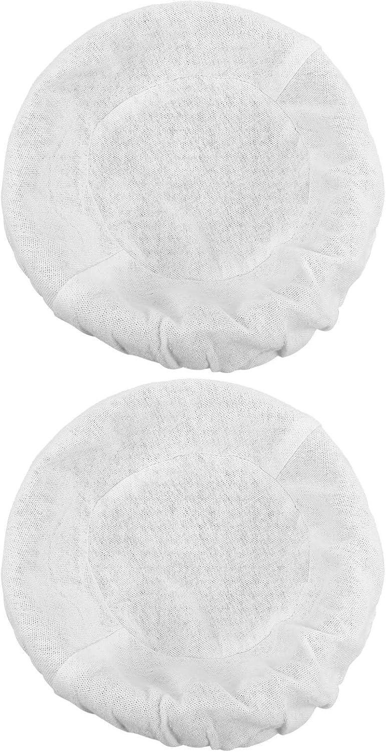 iplusmile 2pcs Bread Basket Cover Set for Sourdough Proofing, 25x8cm round Cotton Linen Baking Basket Liners, Reusable Dough Fermentation Cloth for Home Bakers - Image 1
