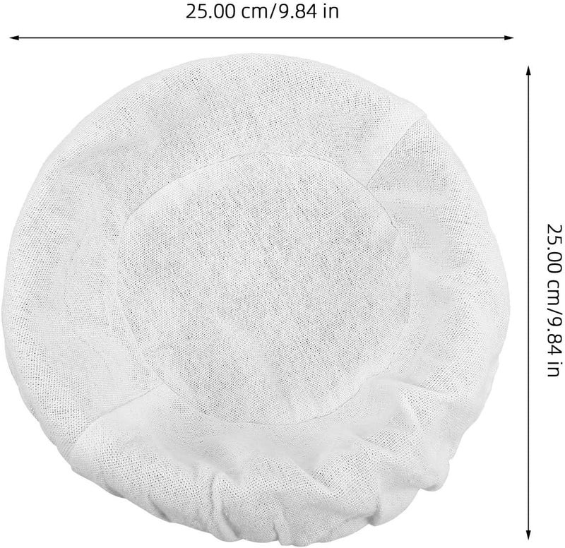 iplusmile 2pcs Bread Basket Cover Set for Sourdough Proofing, 25x8cm round Cotton Linen Baking Basket Liners, Reusable Dough Fermentation Cloth for Home Bakers - Image 2