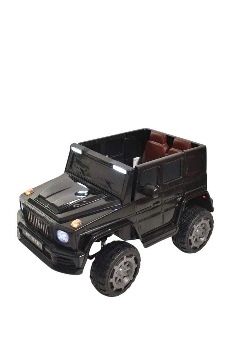 2-motor electric kids car, 12V battery, with open doors and stunning lighting, vibrator mode, USB/Aux music, remote control