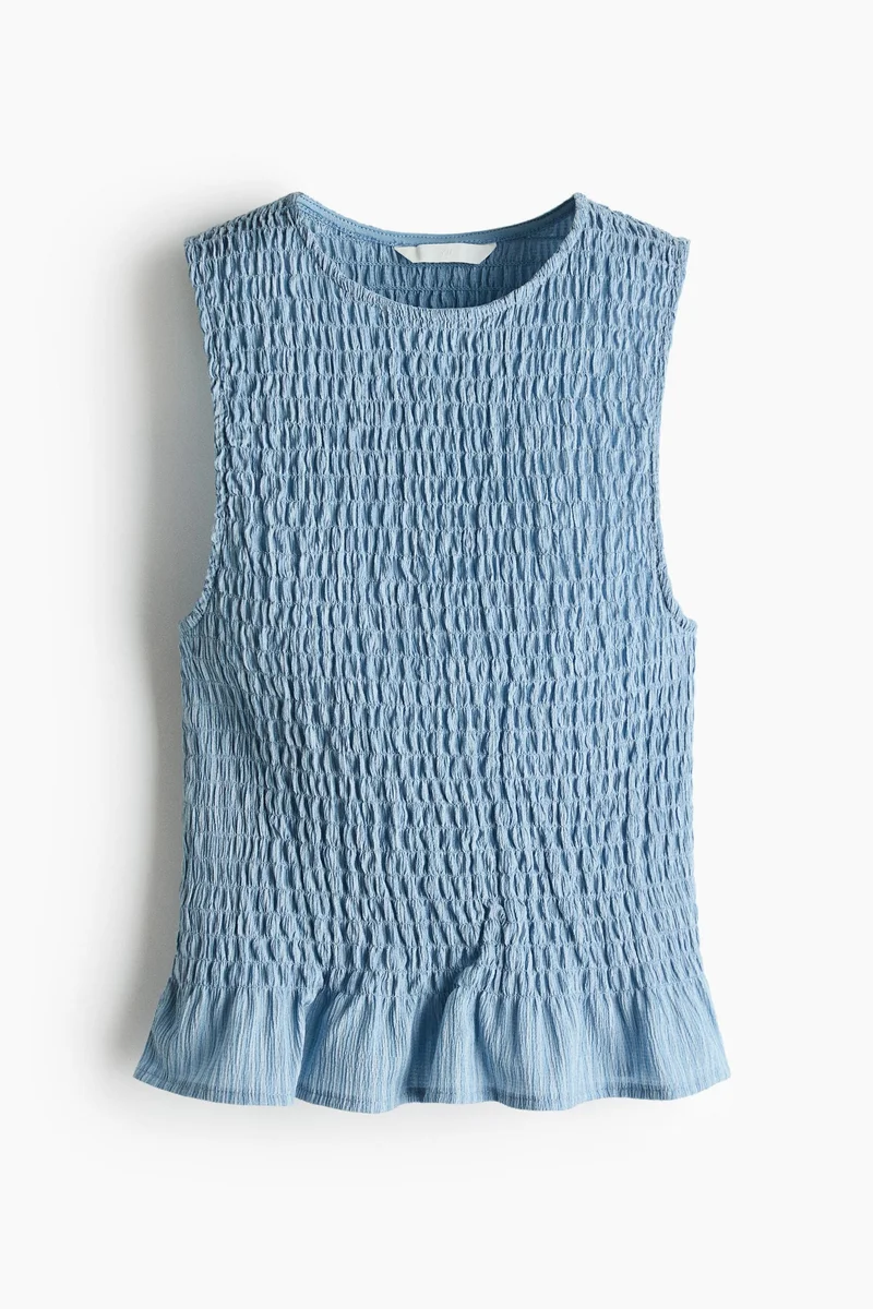 H&M Smocked crinkled top