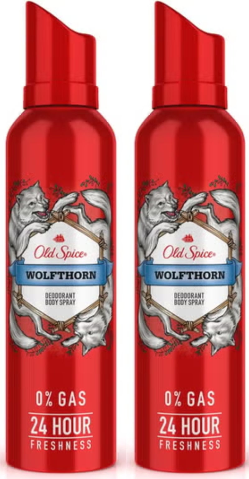 Old Spice Wolfthorn Deodorant Body Spray Set of 2 PCS Each 140ml