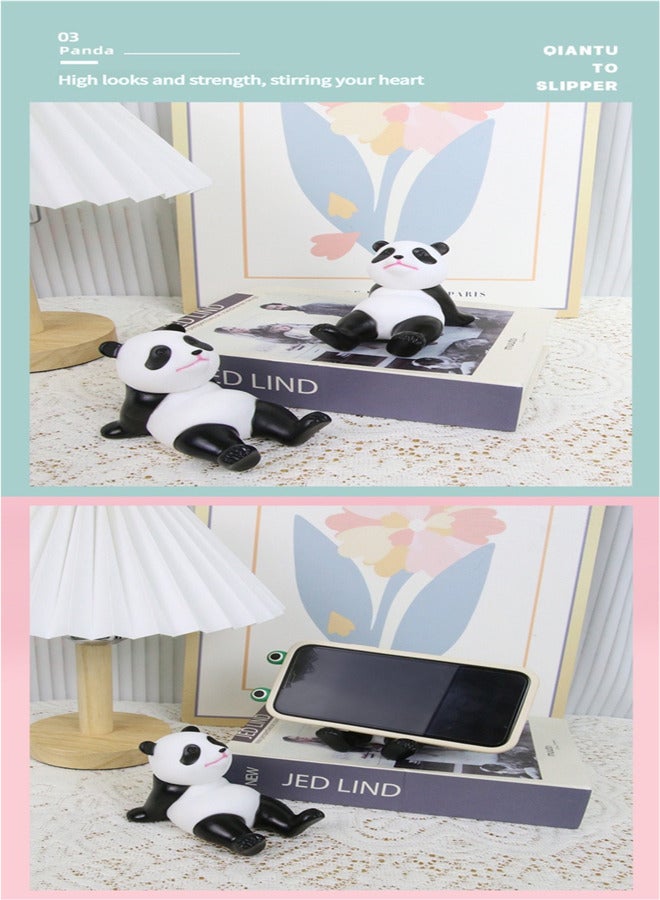 هوكو. حامل هاتف لطيف لسطح المكتب ، قابل للتعديل ، متوافق مع الهواتف الذكية والأجهزة اللوحية ، حامل هاتف باندا لطيف ، جماليات ديكور الغرفة اليابانية اللطيفة (أبيض) - Image 3