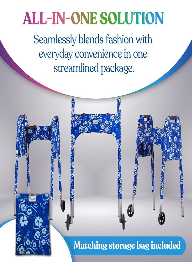 Jover - Walker Covers (Paradise Floral) - Colorful Fabric Cover for Standard Folding Walker Mobility Aid with Pockets, Easy Fit Senior Walker Accessories, Washable Polyester, + Matching Storage Bag - Image 4