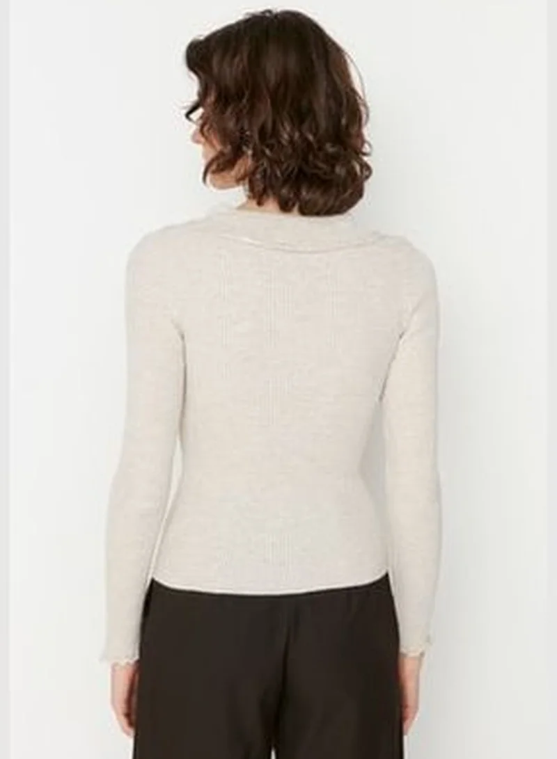 trendyol Stone Polo Collar Knitwear Sweater