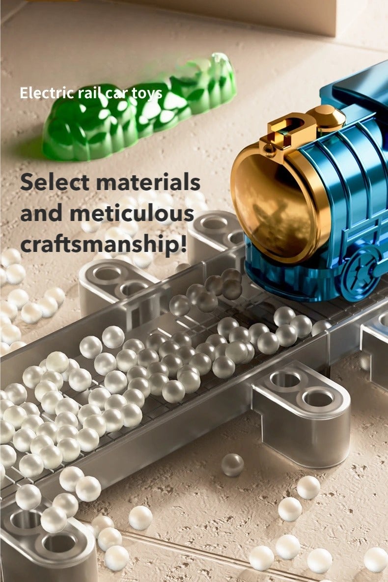 I LOVE KIDS 57 PCS Electric Rail Train Playset - DIY Splicing Railway Train Toys for Kids, Assemble City Map Scene Construction,Versatile Sssembly Electric Puzzle Track Car,Present Toys For Boys - Image 5