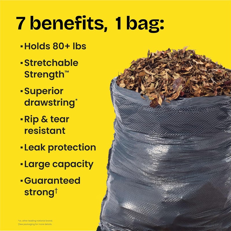 Glad Trash Bags, Large Drawstring Garbage Bags ForceFlex with Clorox, 30 Gallon, Mountain Air, 25 Count - Image 1