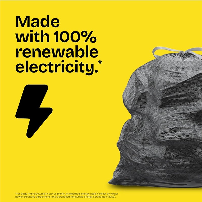 Glad Trash Bags, Large Drawstring Garbage Bags ForceFlex with Clorox, 30 Gallon, Mountain Air, 25 Count - Image 5