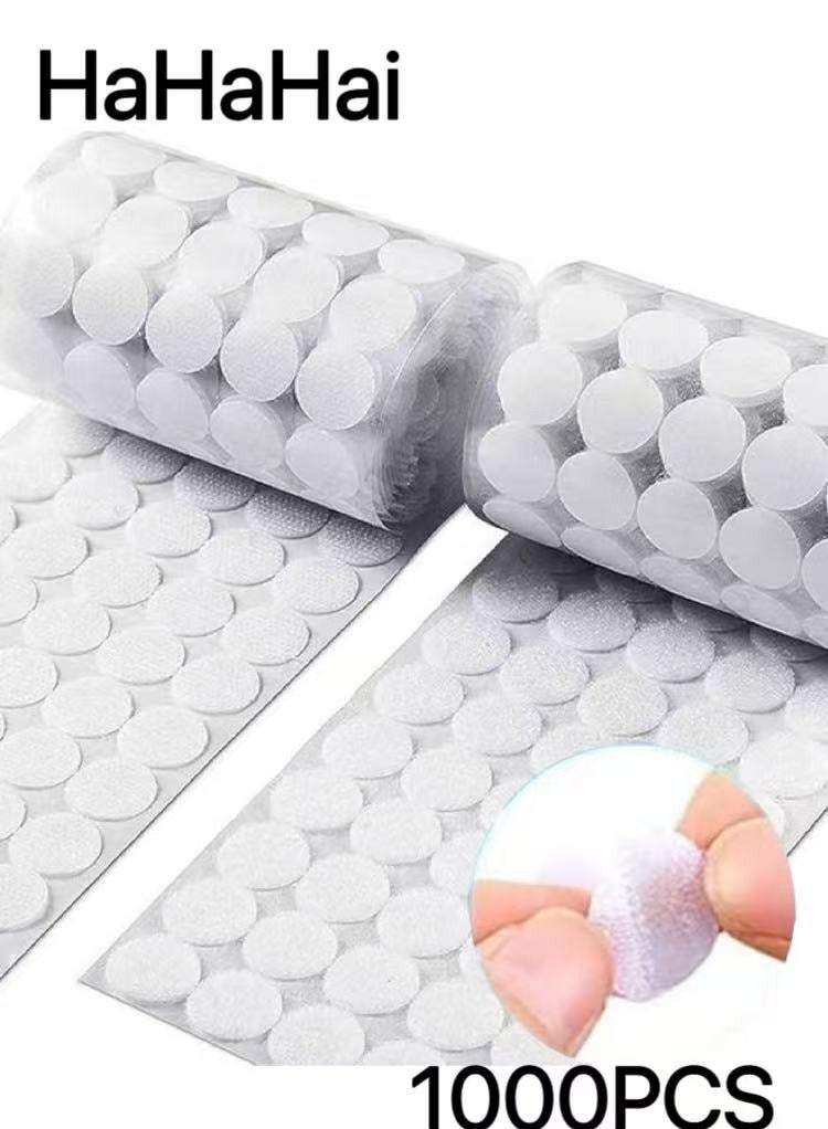 هاهاهاي 500 زوج (1000PCS) من النقاط ذاتية اللصق ، وأشرطة معدنية لزجة معدنية مع منصات مستديرة للخطاف والحلقة ، وقطر 15 مم قوي مقاوم للماء ، ومناسب للفصل الدراسي ، والمكتب ، والمنزل - Image 1