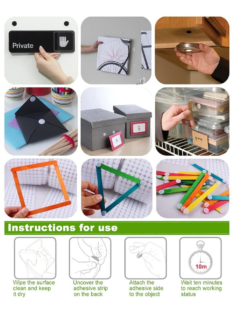 هاهاهاي 500 زوج (1000PCS) من النقاط ذاتية اللصق ، وأشرطة معدنية لزجة معدنية مع منصات مستديرة للخطاف والحلقة ، وقطر 15 مم قوي مقاوم للماء ، ومناسب للفصل الدراسي ، والمكتب ، والمنزل - Image 3