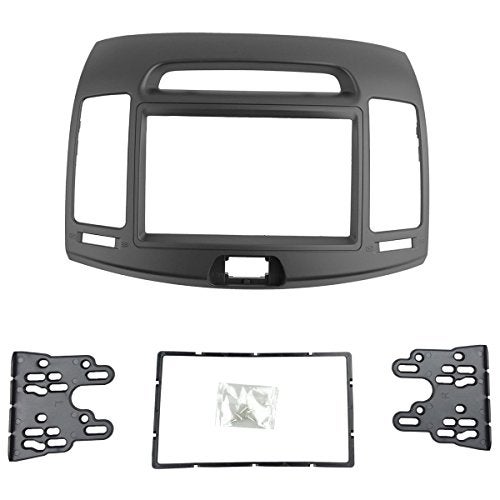 DKMUS Car Stereo Dash Radio Fascia Kit for 2006-2010 Hyundai Elantra (HD), Avante (HD) 2006-2010 Installation Trim Panel Frame Double Din (Grey) - Image 1