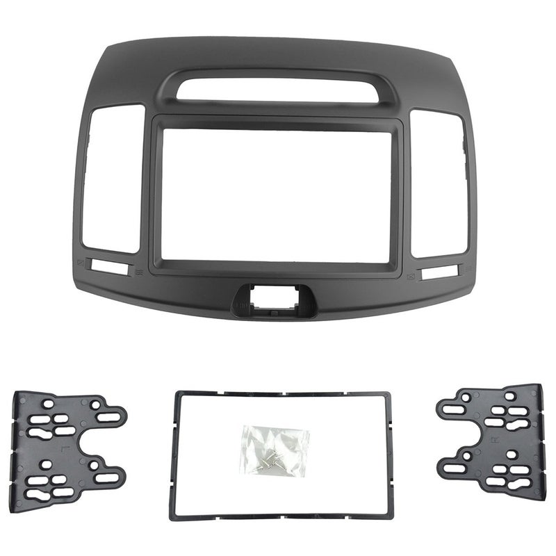 DKMUS Car Stereo Dash Radio Fascia Kit for 2006-2010 Hyundai Elantra (HD), Avante (HD) 2006-2010 Installation Trim Panel Frame Double Din (Grey) - Image 4