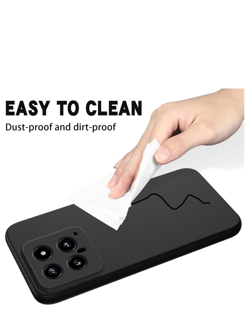 Wtech Soft Liquid Silicone Case Cover For Xiaomi 14 5G 2023 Black - Image 4