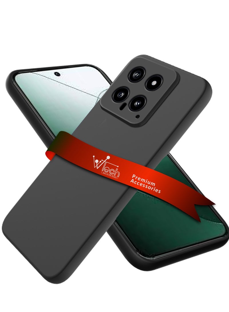 Wtech Soft Liquid Silicone Case Cover For Xiaomi 14 5G 2023 Black - Image 1