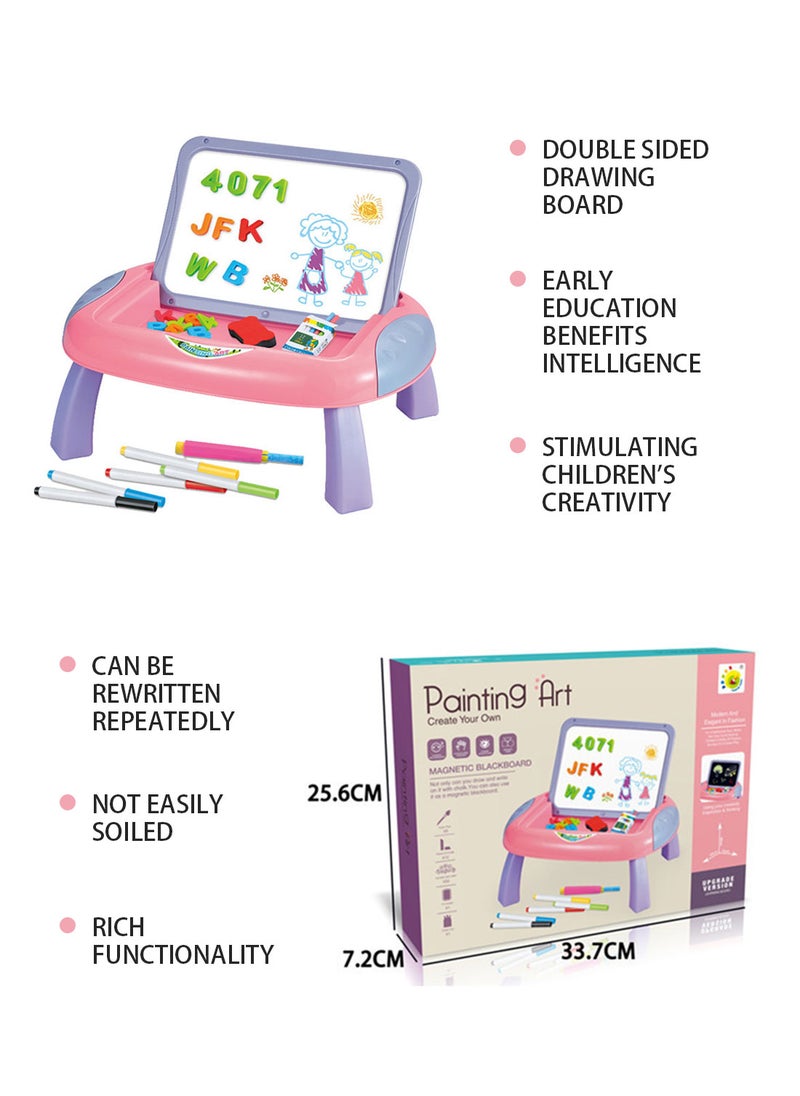 MaBaby - Art Magnetic Whiteboard and Chalkboard Tabletop Drawing Board for Kids with Magnetic Letters Numbers and Other Accessories, Education Toys Gifts for Toddlers Boys and Girls - Image 1