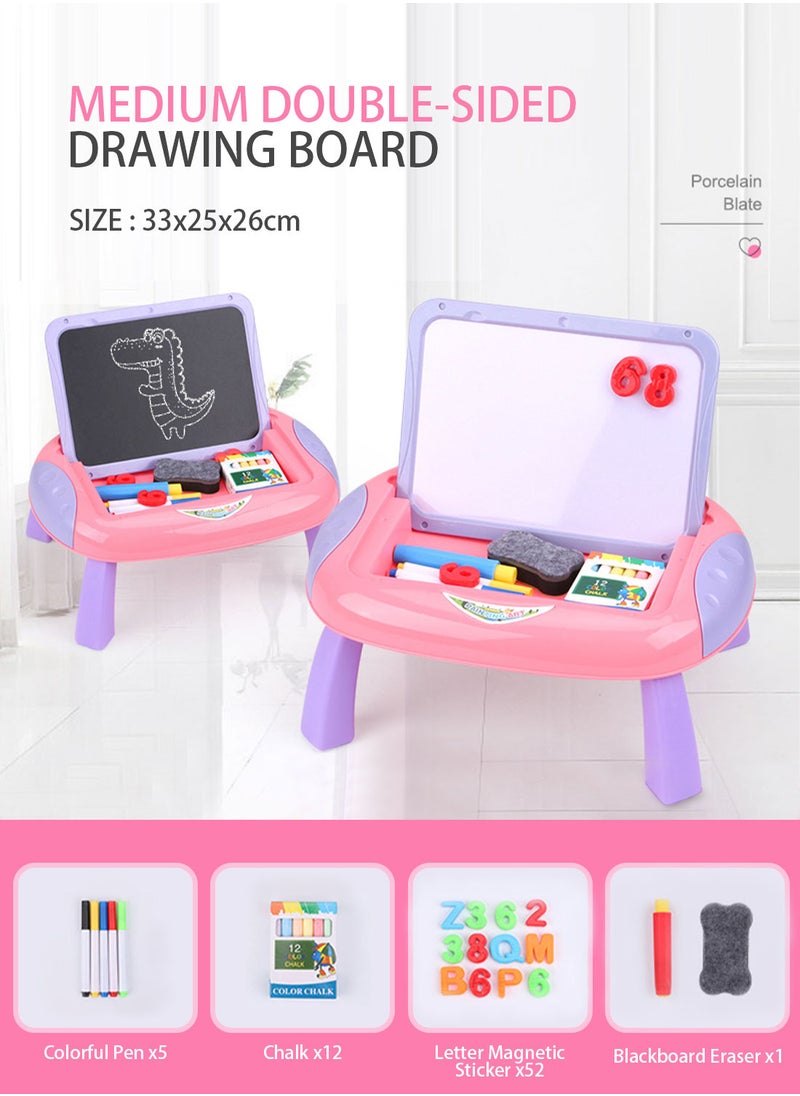 MaBaby - Art Magnetic Whiteboard and Chalkboard Tabletop Drawing Board for Kids with Magnetic Letters Numbers and Other Accessories, Education Toys Gifts for Toddlers Boys and Girls - Image 1