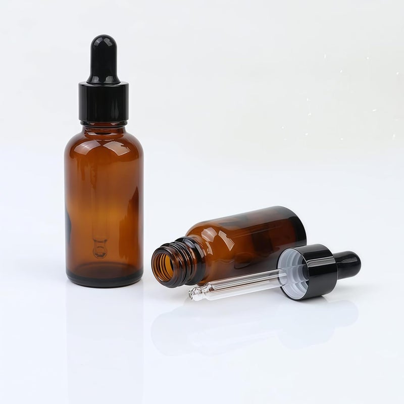 ericotry 12PCS 20ml 0.67oz Empty Refillable Amber Glass Essential Oil Bottle Vial Container with Glass Pipette Dropper For Essential Oils other Liquids Pack of 12 - Image 4