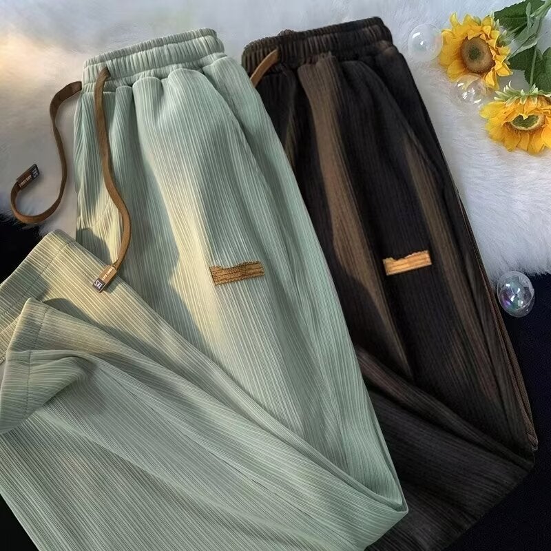 Ice Silk Pants Men's Quick-drying Casual Pants Men's Summer New Arrival Trousers Breathable Loose Men's Pants Draping Wide-leg Pants for Boys - Image 2