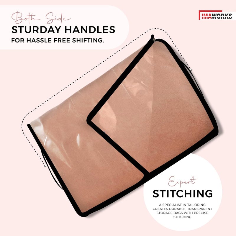 IMAWORKS Transparent Plastic Clothes Storage Bag Pack of 6 Clothes Organiser for Wardrobe Saree Covers with zip Saree Organizer for Wardrobe Saree Bags Storage Saree Covers for Storage - Image 5