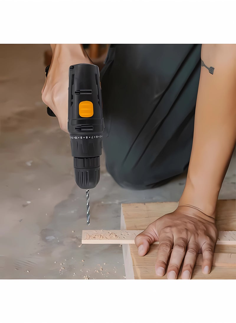 JINSOO - JINSOO 12V portable rechargeable cordless drill, 3/8 inch drill with lithium battery and charger, multi-accessory two-speed drill set - Image 1
