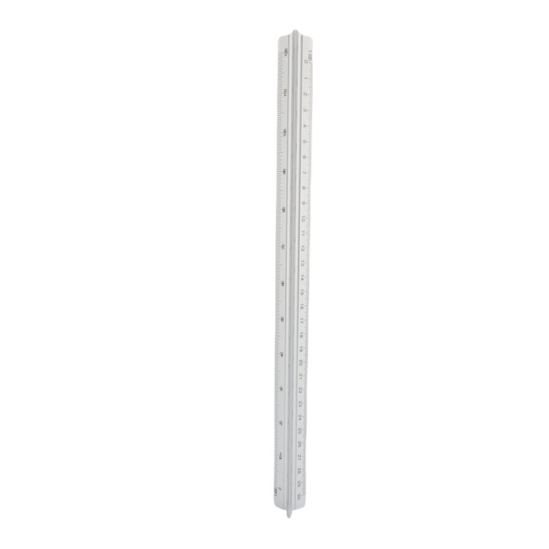 Architectural Scale Ruler 30cm Range Aluminum Accurate Concave Design Multifunctional Triangle Drafting Ruler for Engineering Silver - Image 5