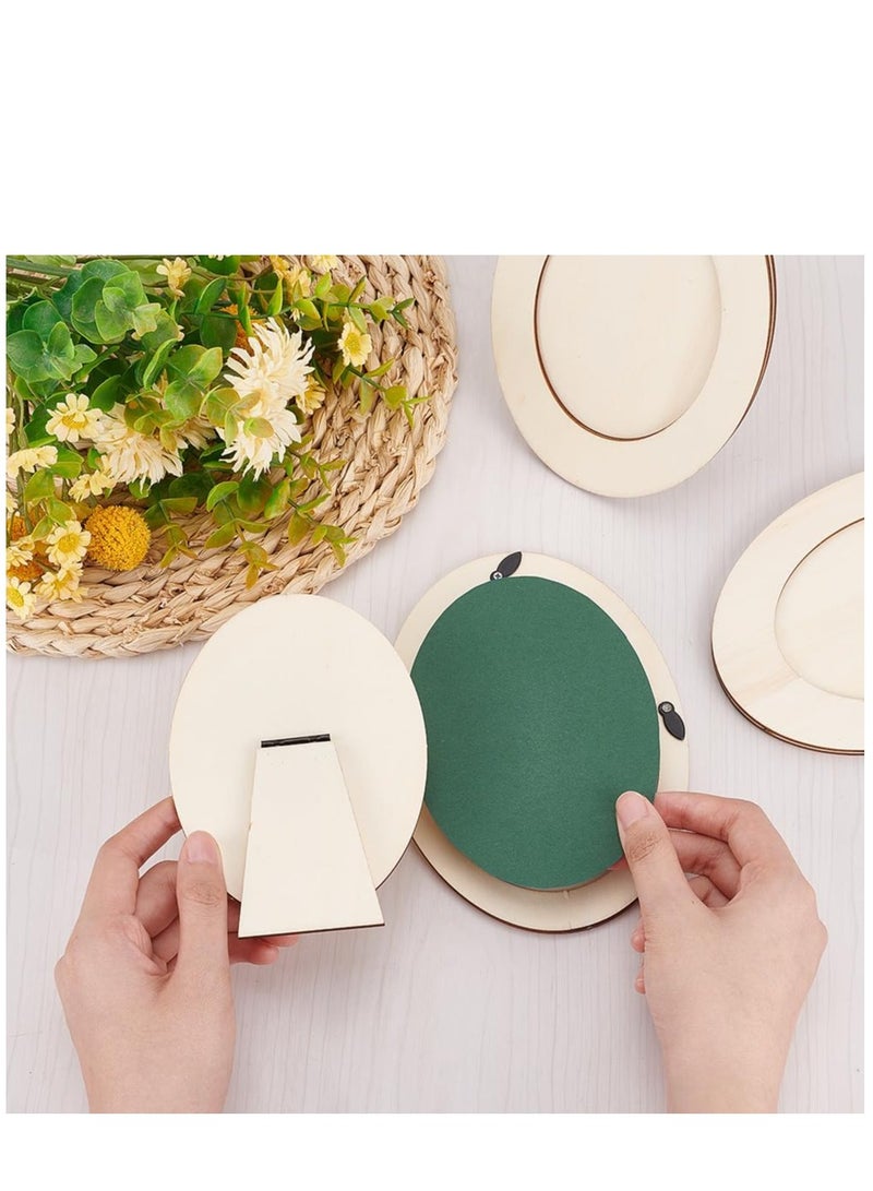 Tabletop Picture Frames 10 Pcs Elevate Memories with Wood Oval Tabletop Picture Frames 4.5x3inch Size for Wedding Decor and Home Display Adjustable Frames for Personalized Festive Gifting - Image 5