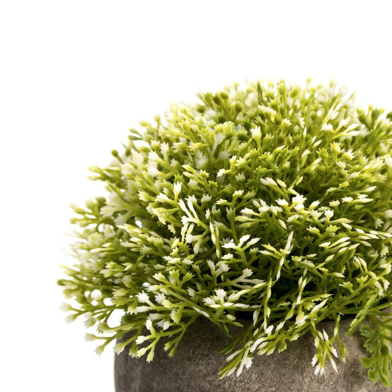 Velener White Mini Artificial Plant Topiary Ball Pot Set- Magnolia Flowers Cottagecore Decor Indoor Plant Shelf Home Office Small Desk Decorations Green Room Accessories Bathroom Kitchen Counter Aloe - Image 2