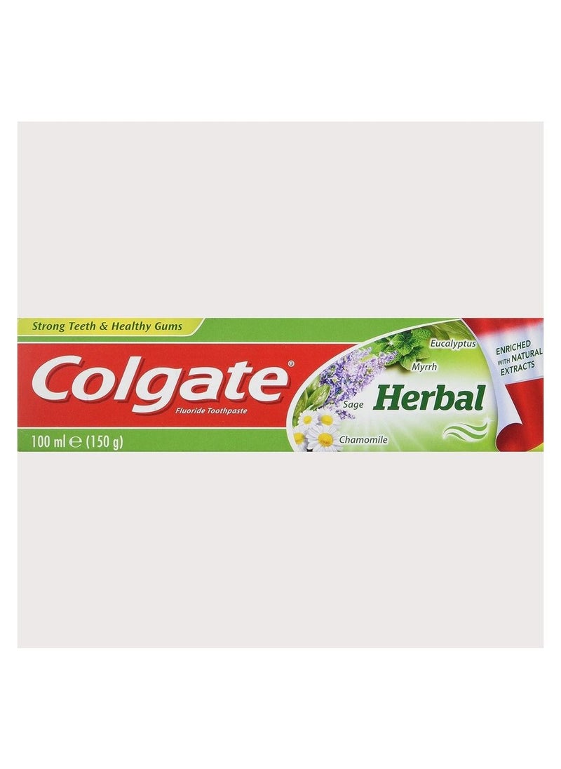 Colgate - Herbal Toothpaste - Enriched with Natural Extracts - Strong & Healthy Gums  - With the Goodness of Eucalyptus, Myrrh, Sage, Chamomile  - 100 ml - Image 1