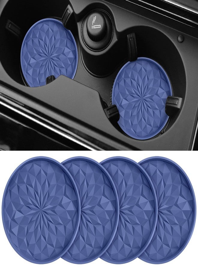 ME.FAN Car Coaster for Cup Holders, 4 Pack Silicone Cups Mats, 2.75In Coasters Universal Non-Slip Recessed Car Interior Accessories Navy Blue - Image 1