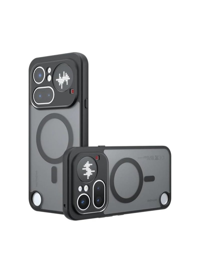 عام حافظة مغناطيسية لـ Nothing Phone (4a) Pro، حافظة سوداء شبه شفافة غير لامعة مع حماية بوسائد هوائية مضادة للاصفرار (PC+TPU) غطاء خلفي ممتص للصدمات لـ Nothing Phone 4a Pro. - Image 1