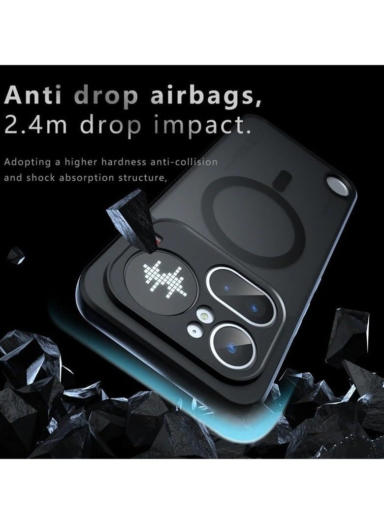 عام حافظة مغناطيسية لـ Nothing Phone (4a) Pro، حافظة سوداء شبه شفافة غير لامعة مع حماية بوسائد هوائية مضادة للاصفرار (PC+TPU) غطاء خلفي ممتص للصدمات لـ Nothing Phone 4a Pro. - Image 3