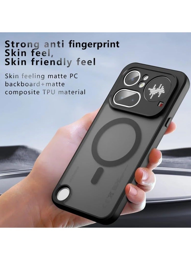 عام حافظة مغناطيسية لـ Nothing Phone (4a) Pro، حافظة سوداء شبه شفافة غير لامعة مع حماية بوسائد هوائية مضادة للاصفرار (PC+TPU) غطاء خلفي ممتص للصدمات لـ Nothing Phone 4a Pro. - Image 2