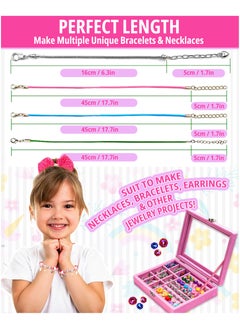 GRAFLO Bracelet Making Kit for Girls 66PCs Charm Bracelets Kit with Jewelry Box Jewelry Charms Bracelets for DIY Craft Jewelry Gift for Adults and Kids Present For 8-12 Year Old Girl (Pink)  - Image 4