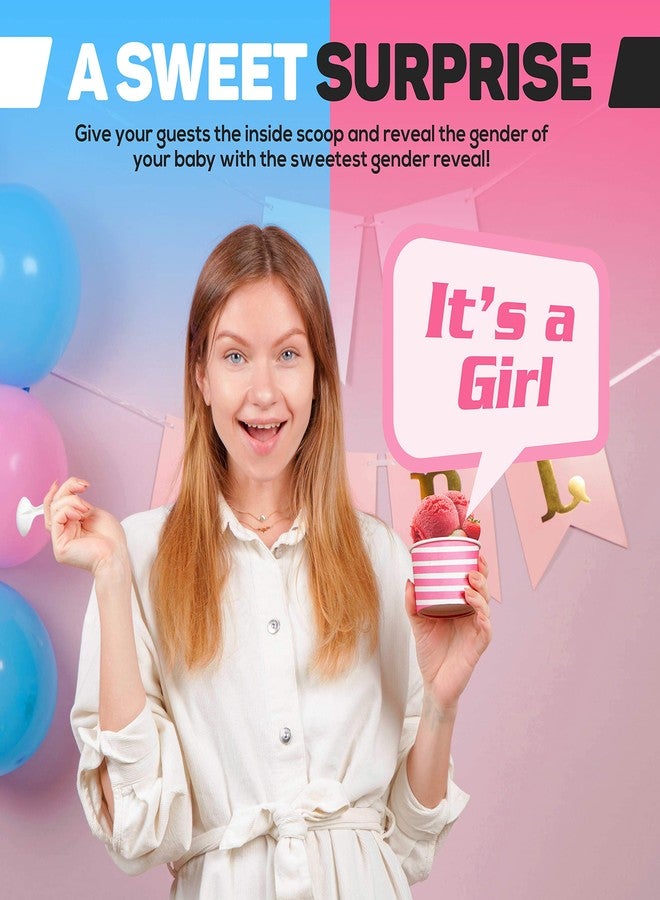 TYPTOP Gender Reveal Cups - Pink and Blue Gender Reveal Party Cups - Perfect For Gender Reveal Parties, Ice Cream Sundae Cups, Quality Disposable Dessert Bowls and Party Supplies Cups, 8 oz (Pack of 50) - Image 3
